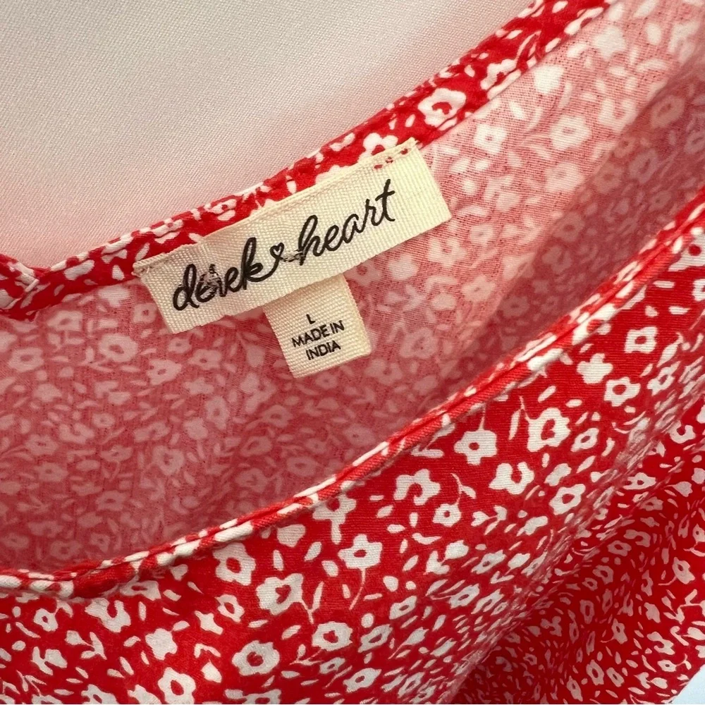Derek Heart Red Floral Mini Dress - Picture 5 of 8